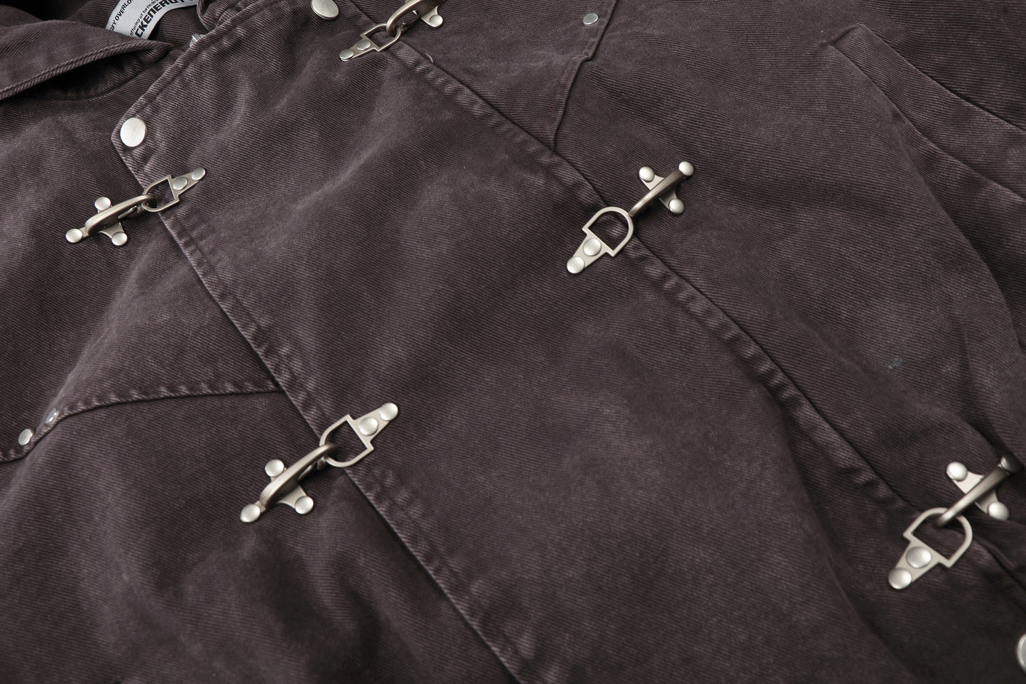 Washed Metal Buckle Hooded Denim Jacket WN23044