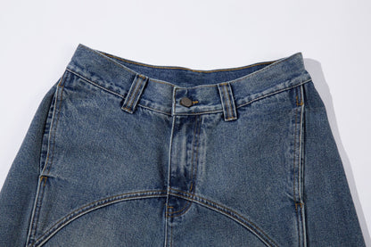 Washed Split-Design Denim Jeans WN13119