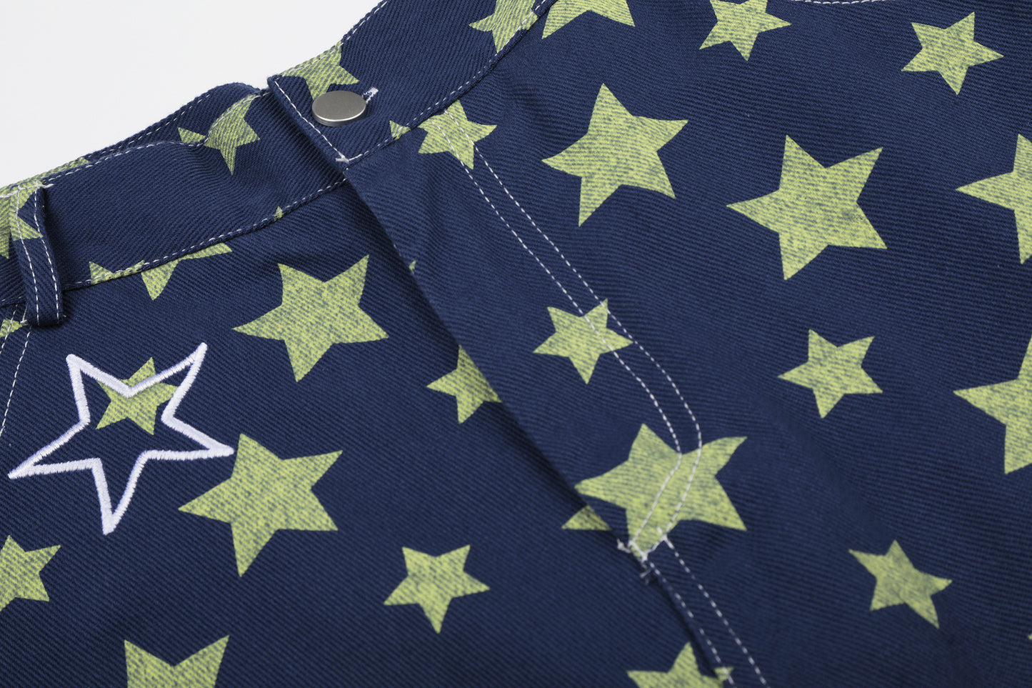 Star Print Denim Half Jeans WN25801
