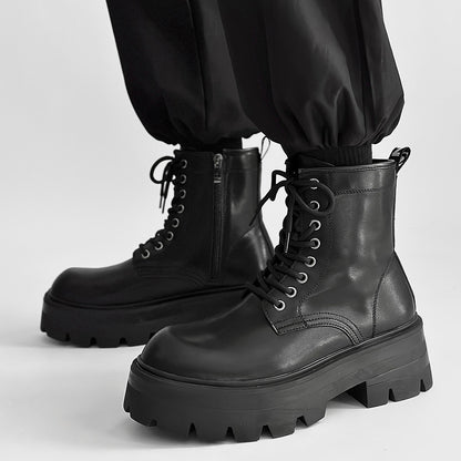 Chunky Lug Sole Platform Lace-Up Zipper Boots WN24547