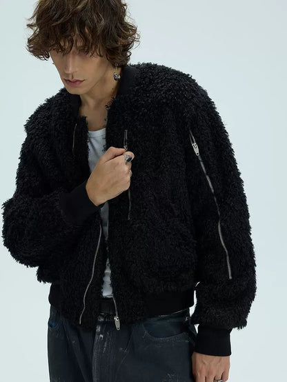 Thick Fake Fur Zipper Jacket WN9096