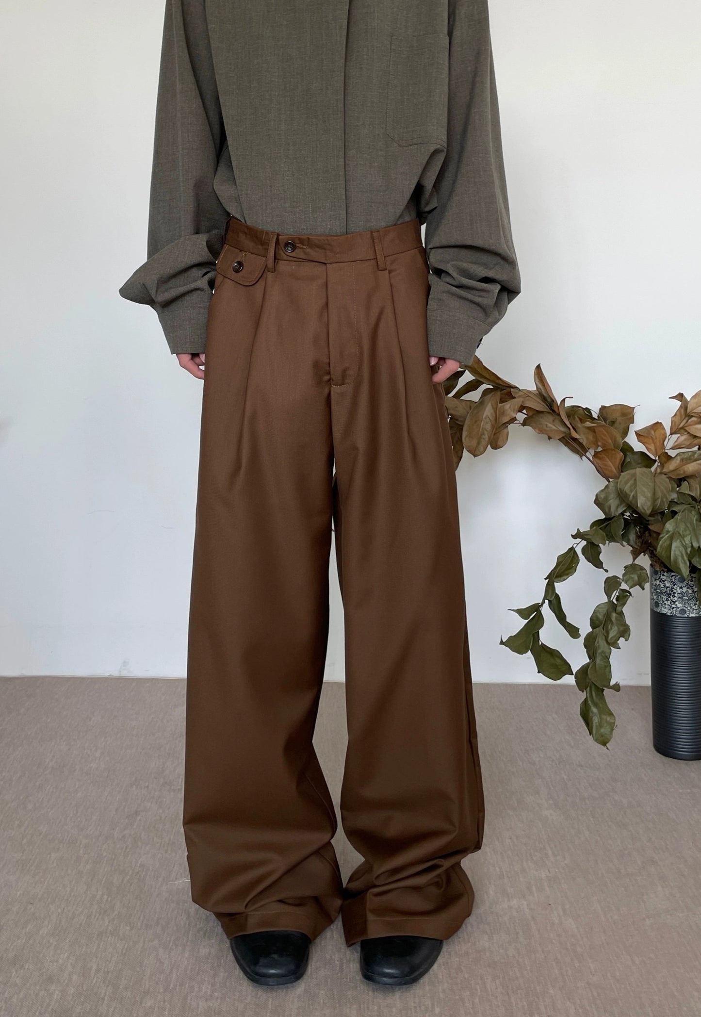 High Waist Wide Leg Straight Trousers WN20031