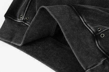 Heavyweight Washed Deconstructed Pullover Hoodie WN23037