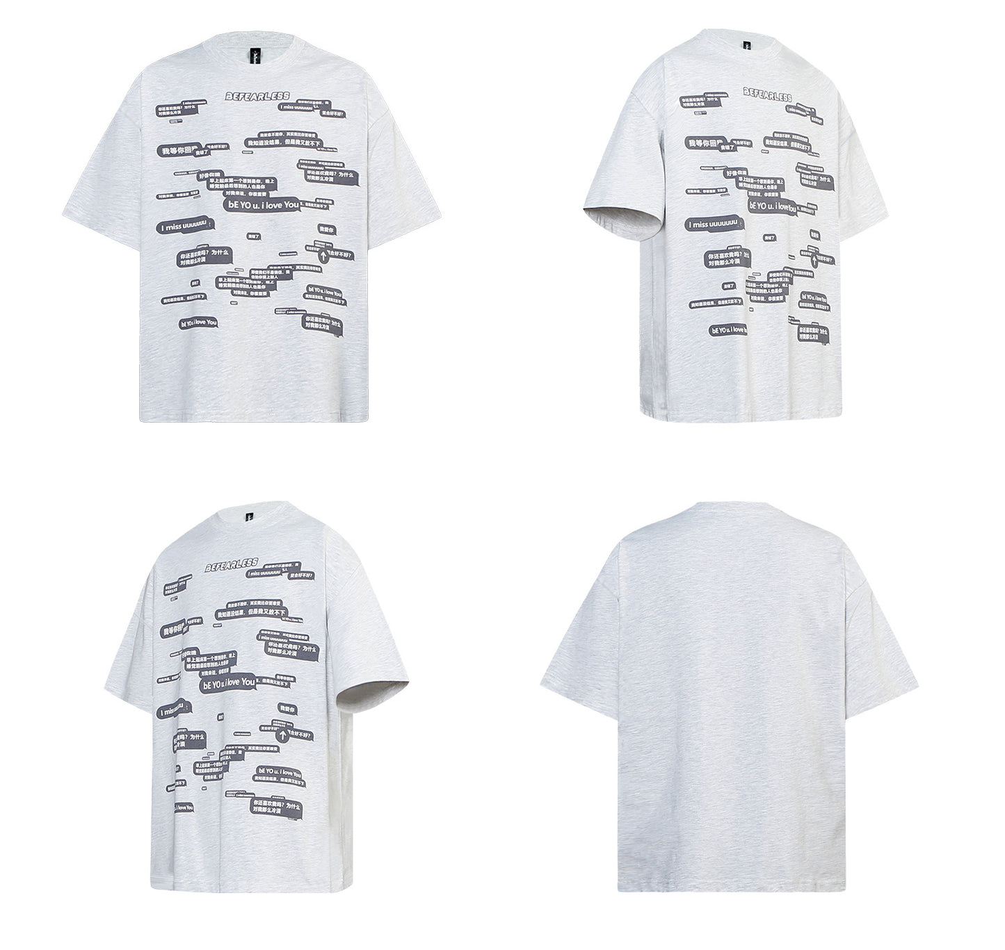 Chat Bubble Print Short Sleeve T-Shirt WN26172