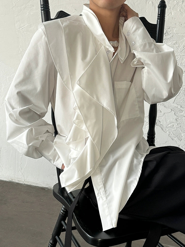 French Ruffle Long Sleeve Shirt WN19973