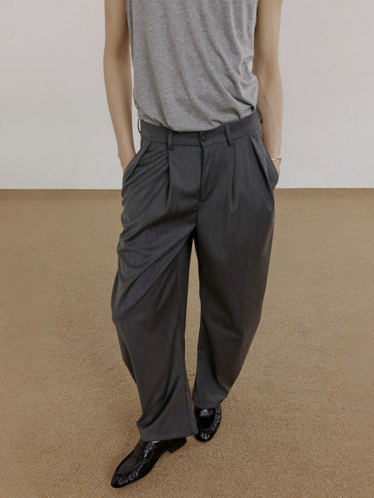 Pleated Curved Leg Trousers WN21548
