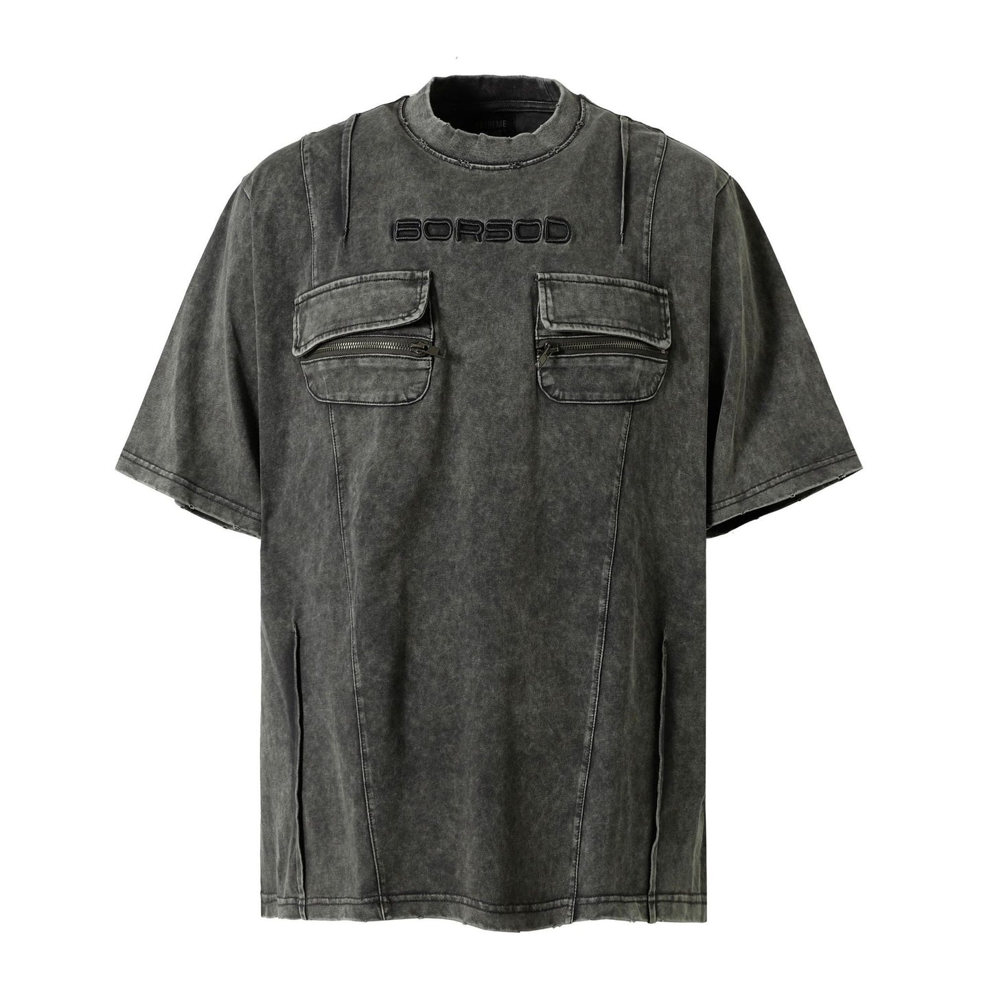 Washed Flap Pocket Short Sleeve T-Shirt WN26794