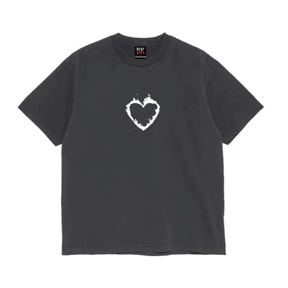 Graphic Heart Print Oversize Short Sleeve T-shirt WN16614