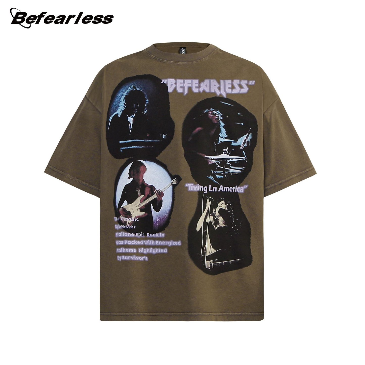 Portrait Letter Print Short Sleeve T-Shirt WN26249