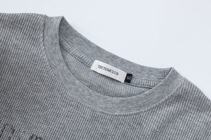 Graphic Print Rib Knit Short Sleeve T-Shirt WN25942