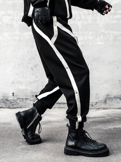 Colorblock Wide Leg Cuffed Pants WN22387