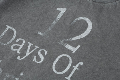 Washed Letter Print Oversize Short Sleeve T-Shirt WN26111