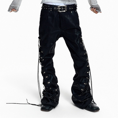 Strap Lace-Up Wide Leg Pants WN27434