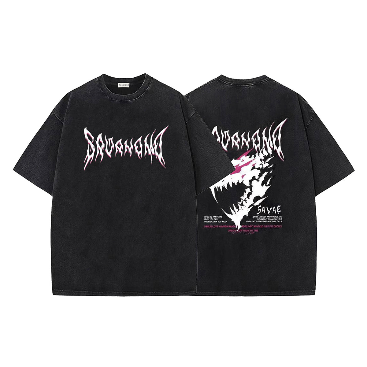 Washed Gothic Letter Short Sleeve T-Shirt WN26948