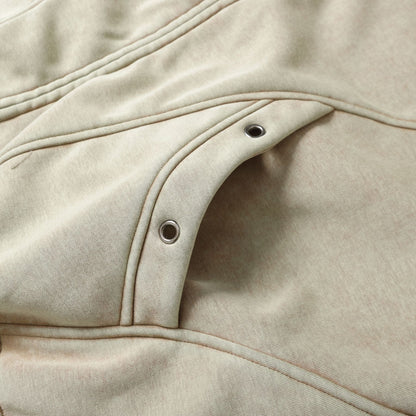 Washed Fleece-Lined Zipper Hoodie WN12652