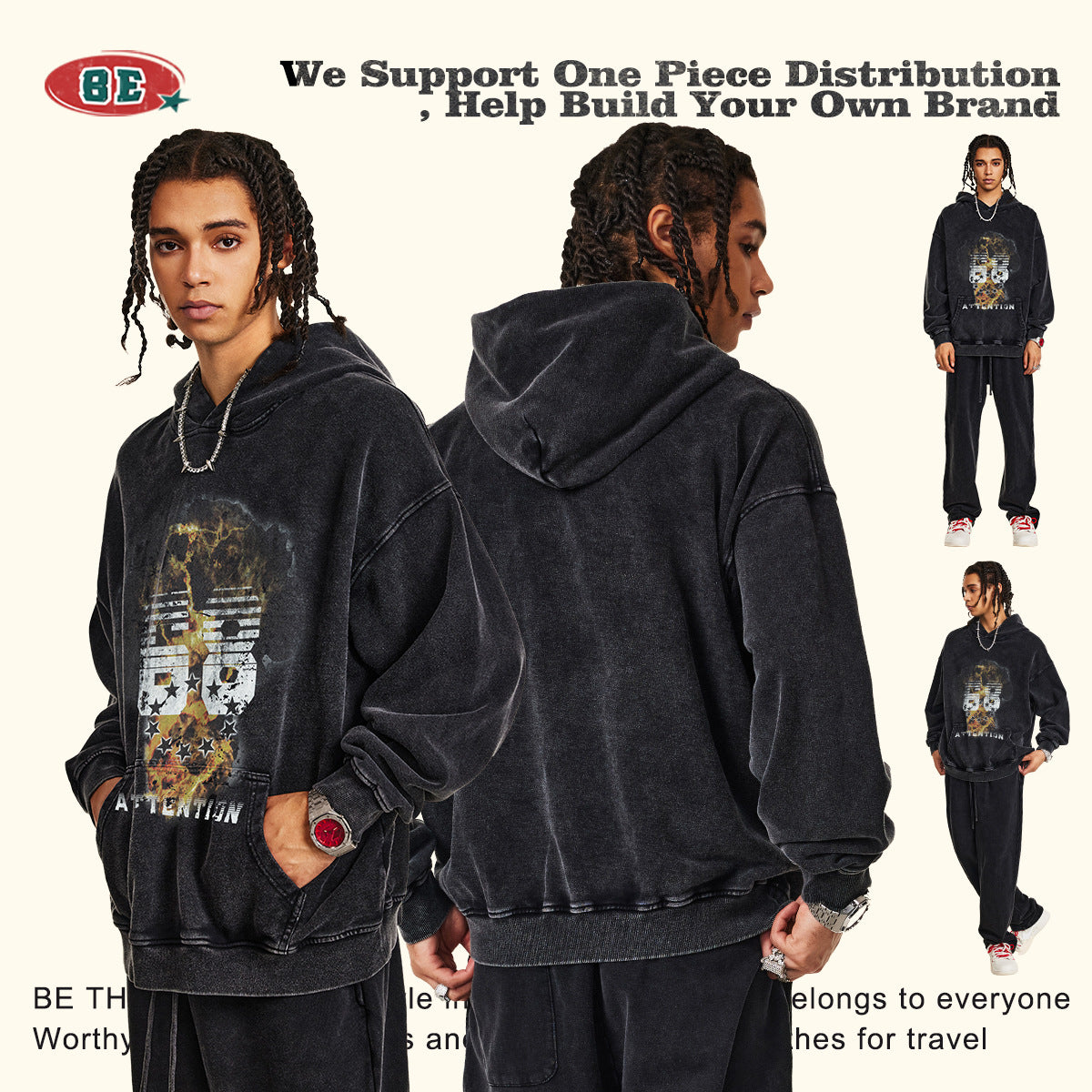 Graffiti Design Oversize Hoodie WN9966