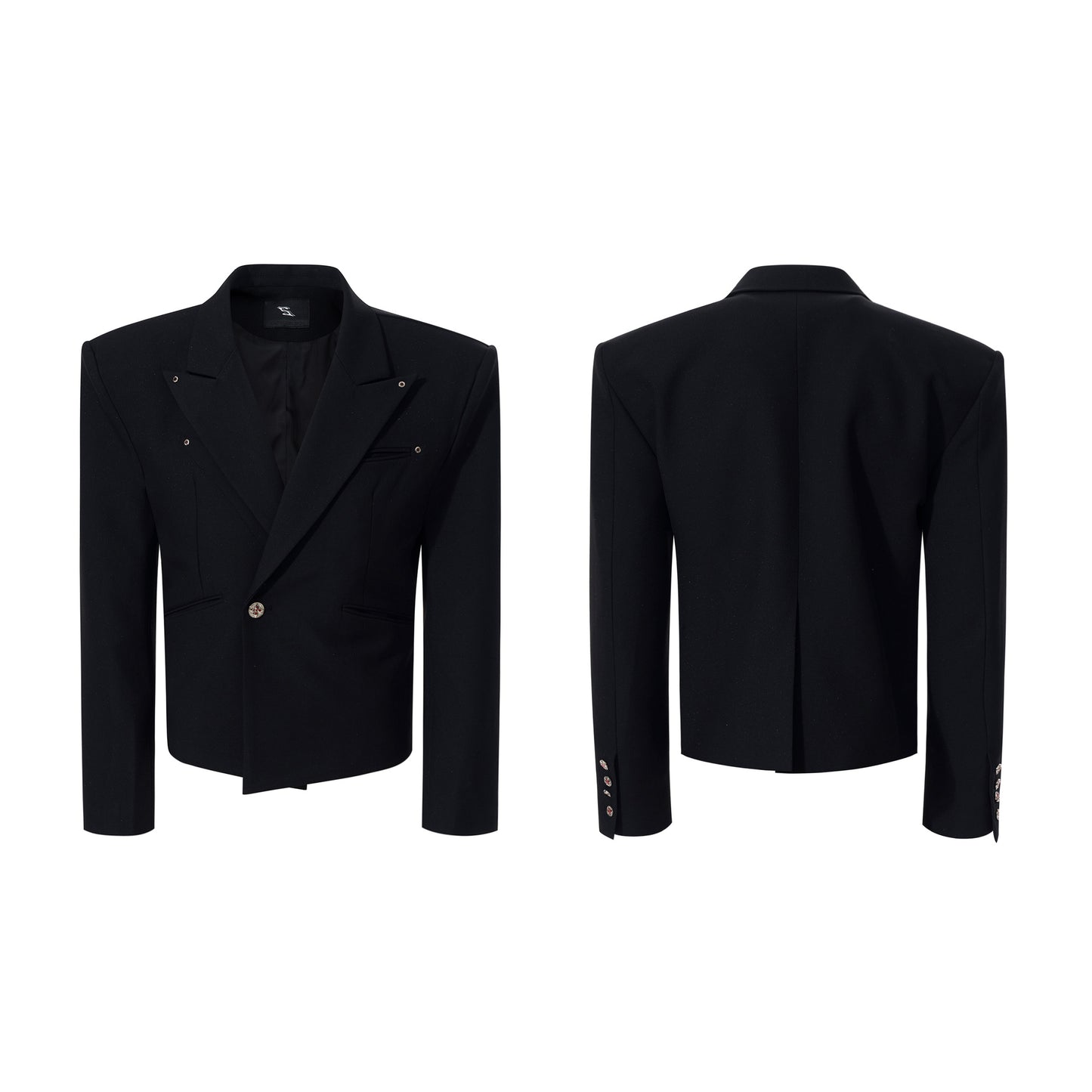 Spider Embroidery Fishbone Shoulder-Pad Tailored Jacket WN23273