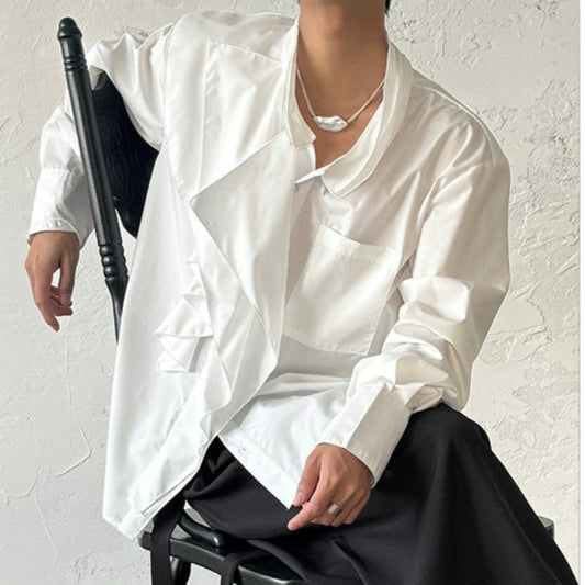 French Ruffle Long Sleeve Shirt WN19973