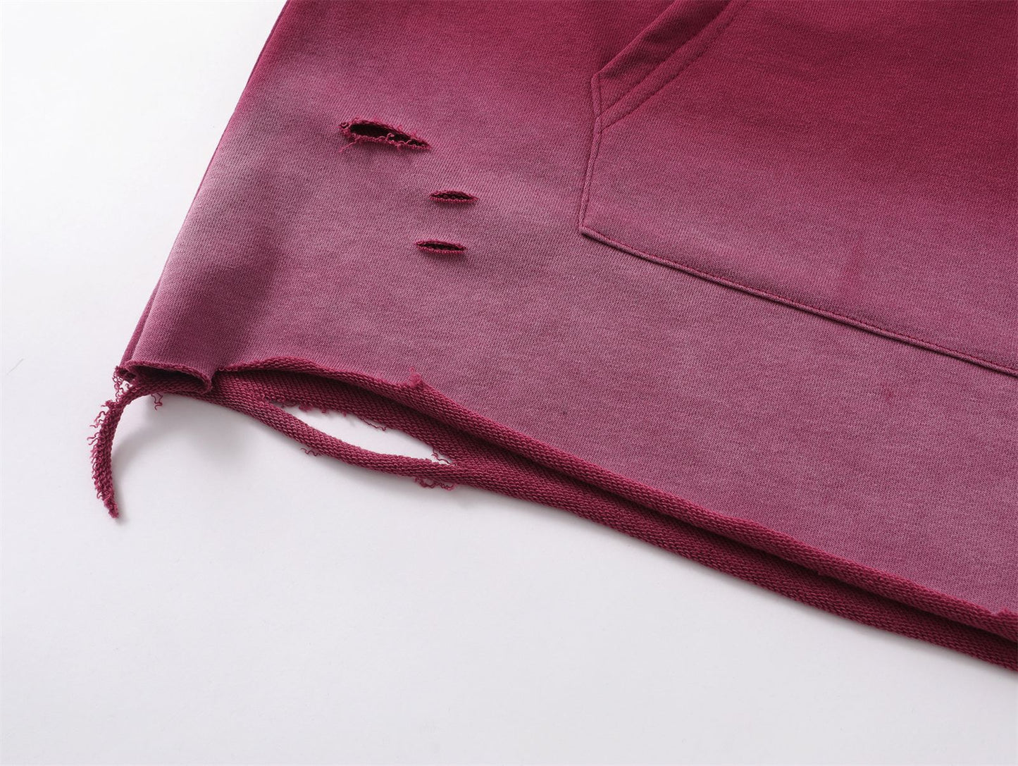 Washed Patchwork Oversize Hoodie WN11535