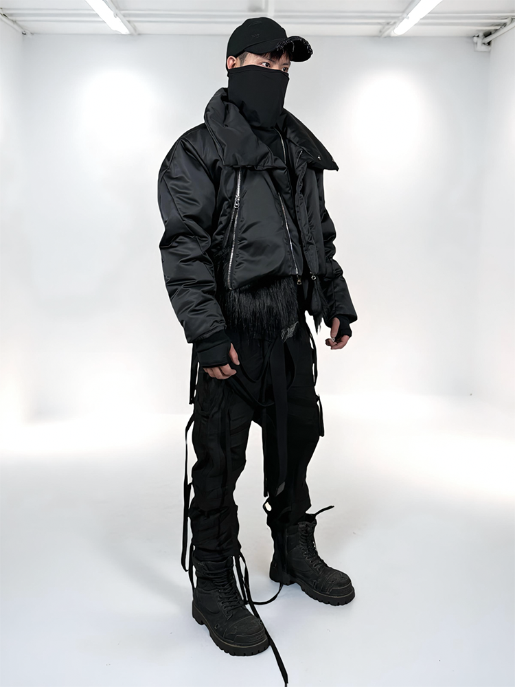 Zipper Layered Deconstructed Thick White Duck Down Jacket WN22004