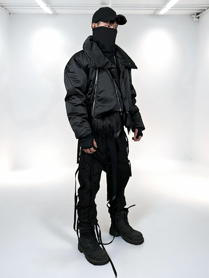 Zipper Layered Deconstructed Thick White Duck Down Jacket WN22004