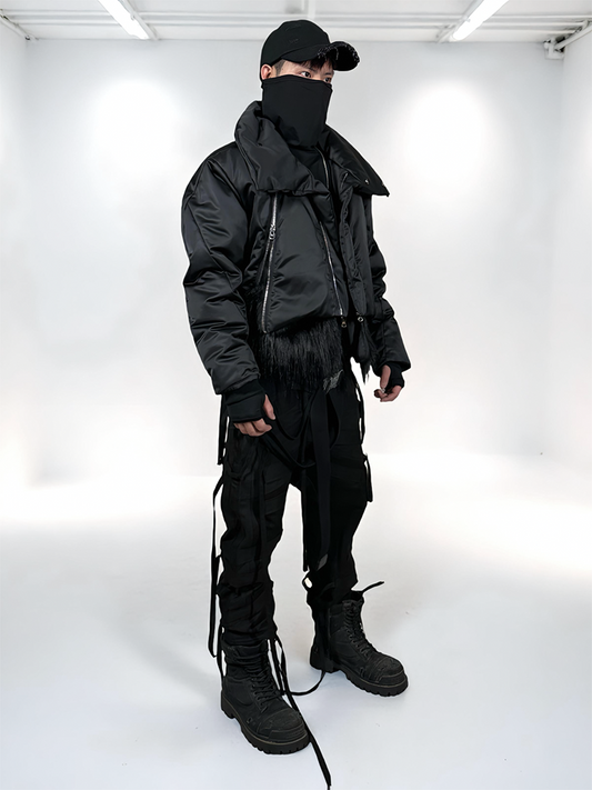 Zipper Layered Deconstructed Thick White Duck Down Jacket WN22004