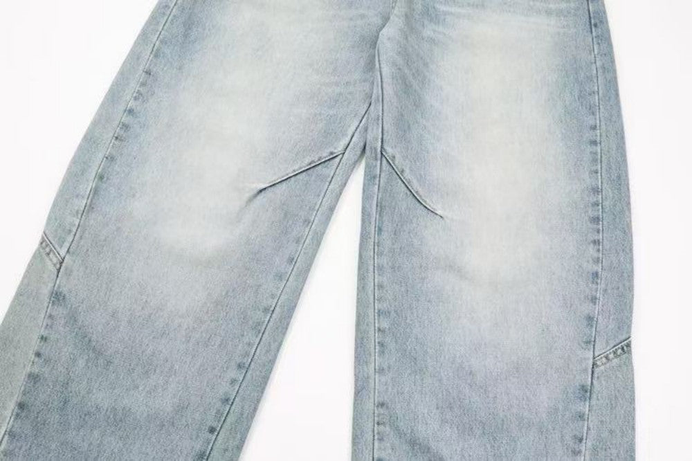 Washed Drape Wide Leg Denim Jeans WN27932