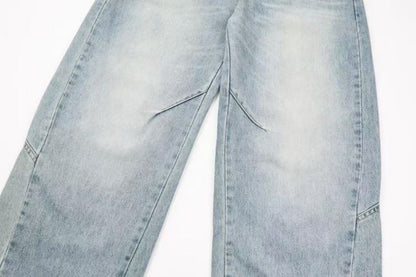 Washed Drape Wide Leg Denim Jeans WN27932