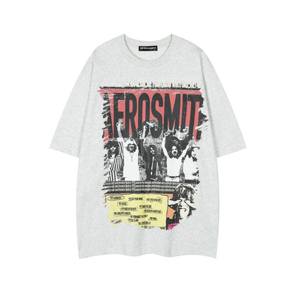 Portrait Letter Print Short Sleeve T-Shirt WN26748