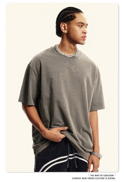 Damage Wash Round Neck Short Sleeve T-Shirt WN6060