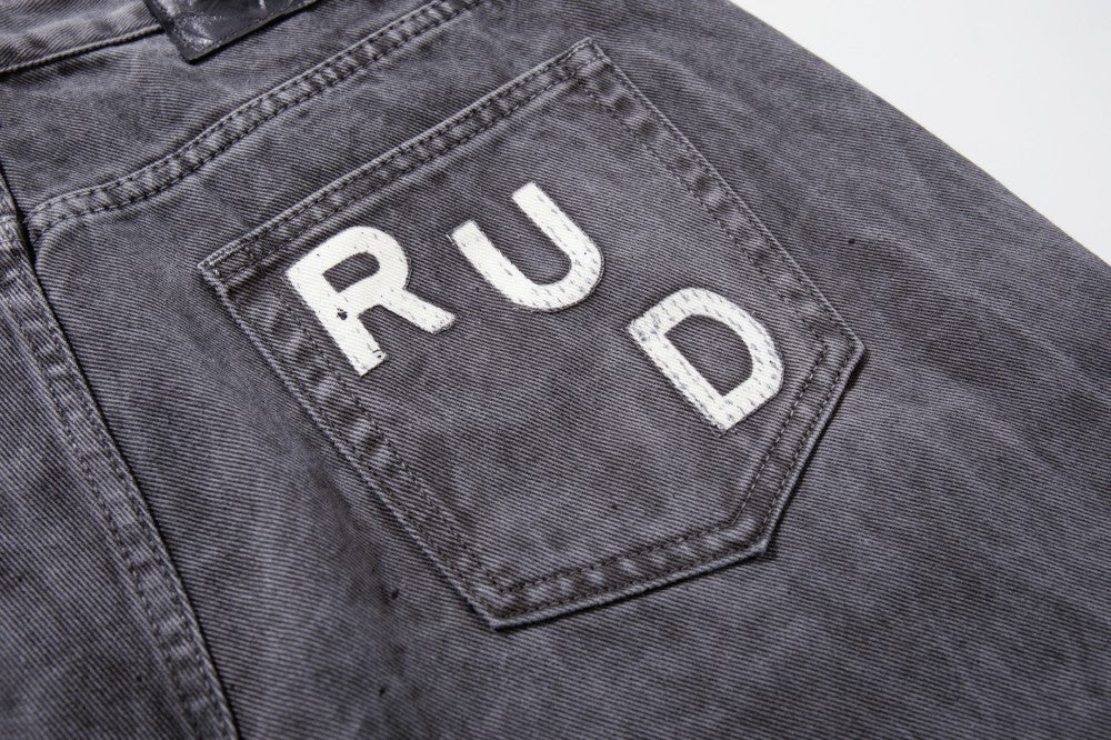 Gradient Paint Letter Graphic Wide Leg Denim Jeans WN28027