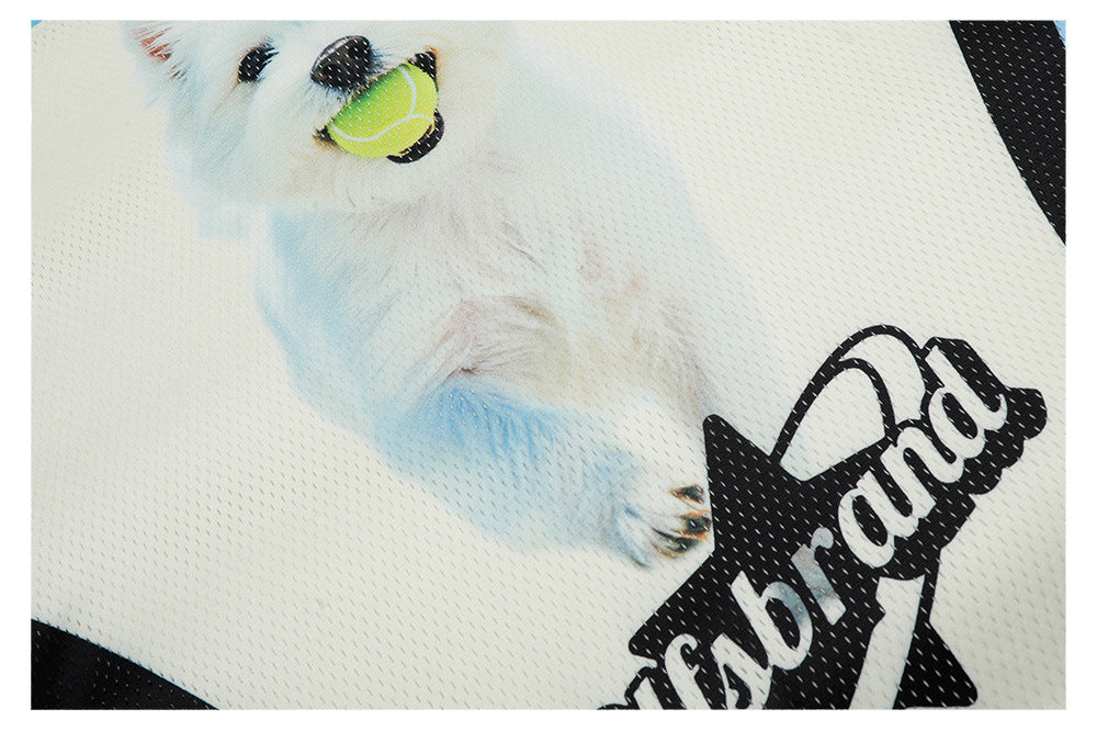 Sporty Breathable Dog Print Oversize Short Sleeve T-Shirt WN26541