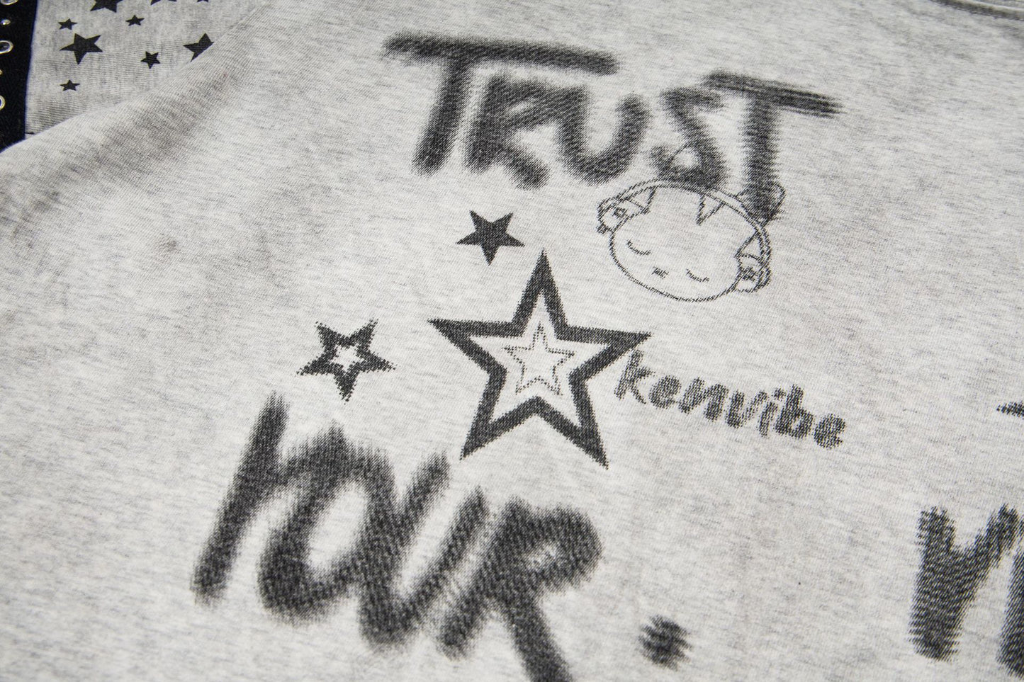 Graffiti Doodle Print Washed Short Sleeve T-Shirt WN25574