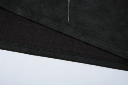 Suede Graffiti Print Oversize Short Sleeve T-Shirt WN15117