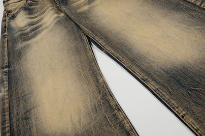 Washed Fade Wide Leg Denim Jeans WN25414