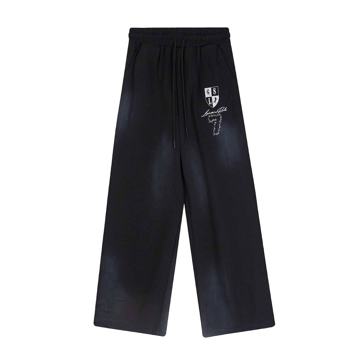 Spray Paint Gradient Embroidery Wide Leg Sweatpants WN28007