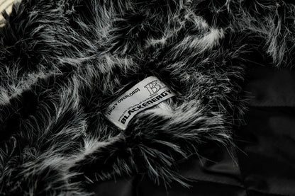 Fake Fur Collar Stripe Zipper Jacket WN28119