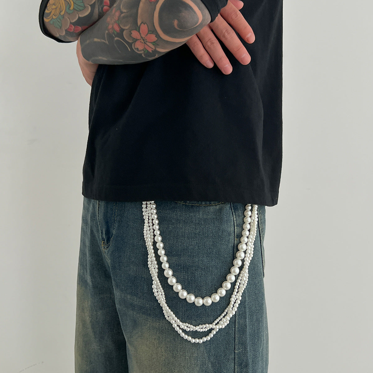 Wrapped Pearl Beads Pants Chain WN21072
