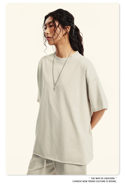 Washed Heavyweight Short Sleeve T-Shirt & Cargo Sweatpants Setup WN6063