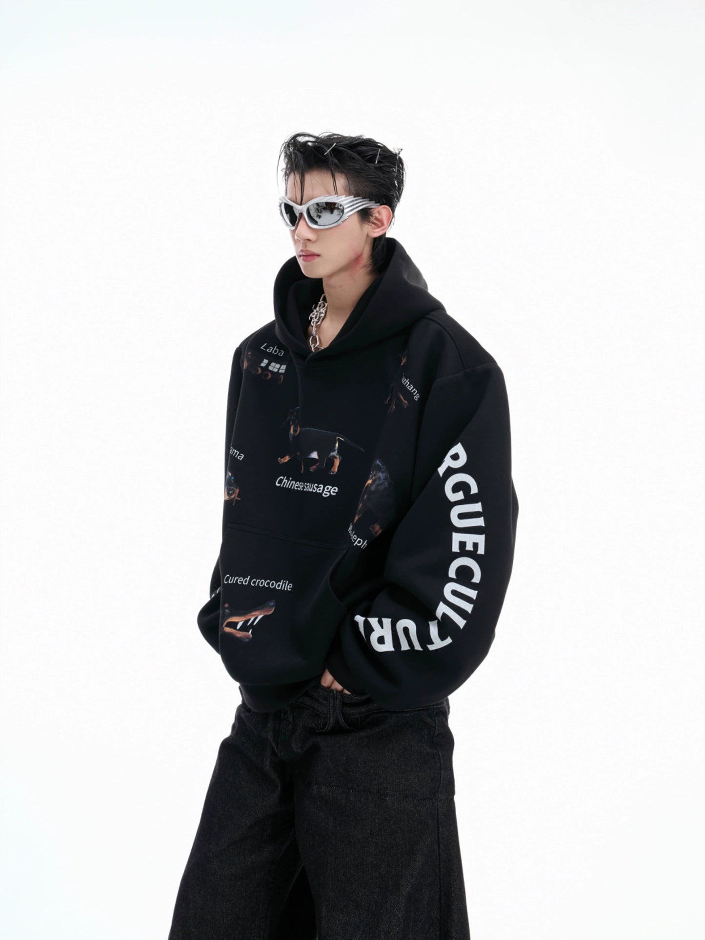 Abstract Dachshund Short Hoodie WN20675