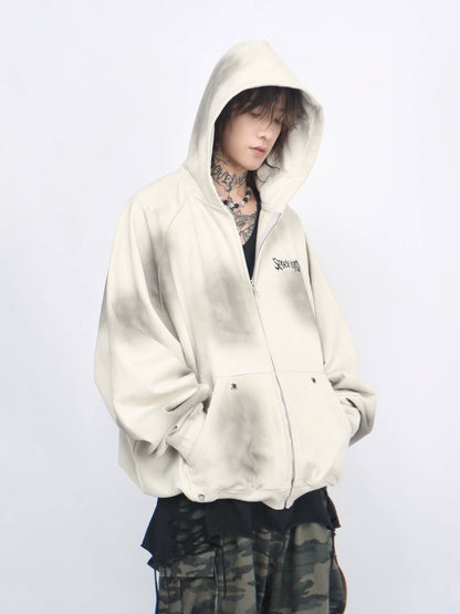 Patchwork Oversize Zipper Hoodie WN7716