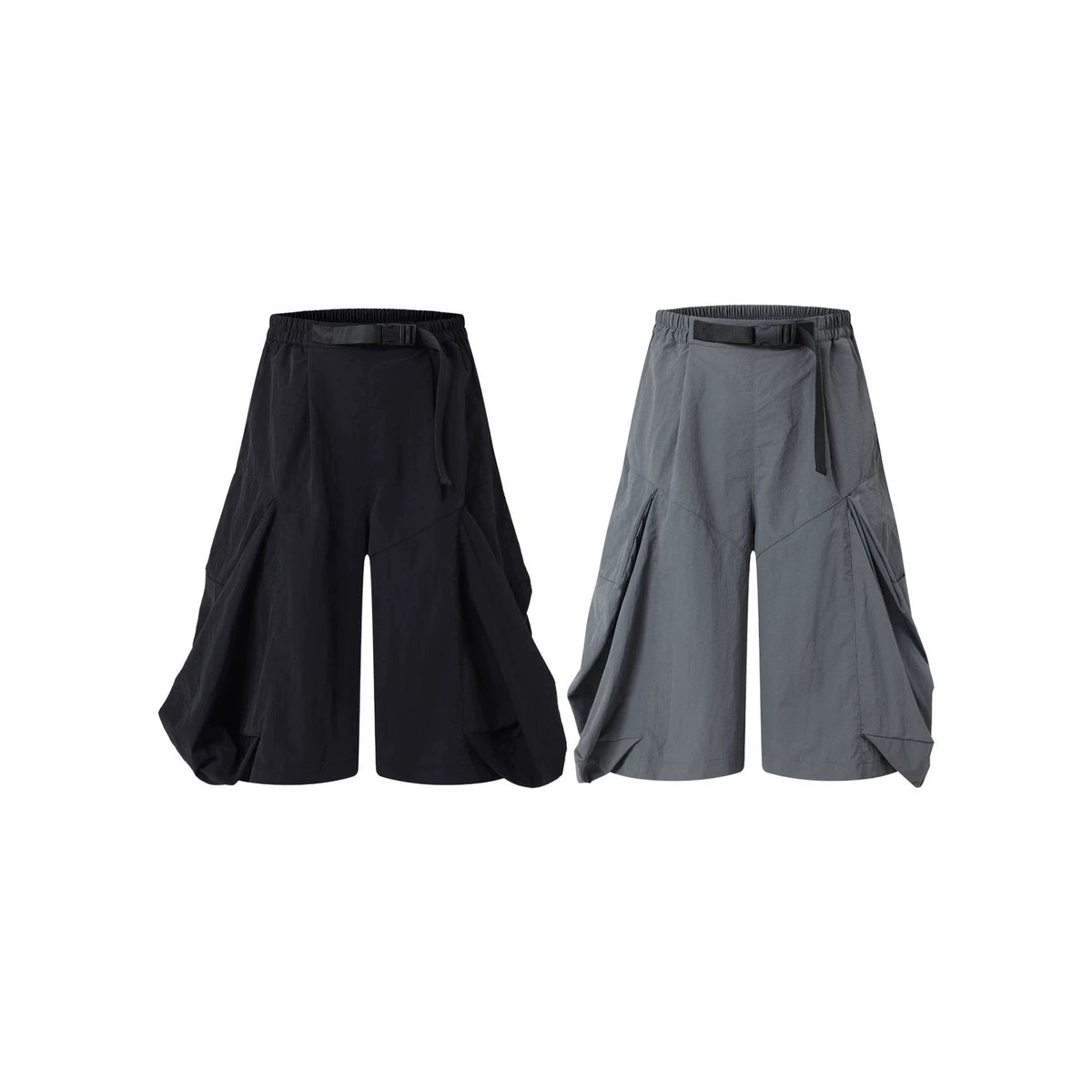 Utility 3D Pocket Wide Leg Cargo Half Pants WN27888