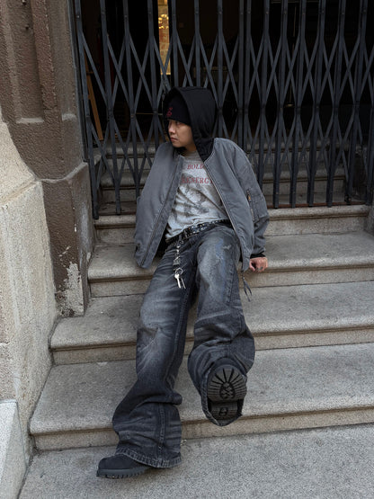 Washed Straight Denim Jeans WN24390