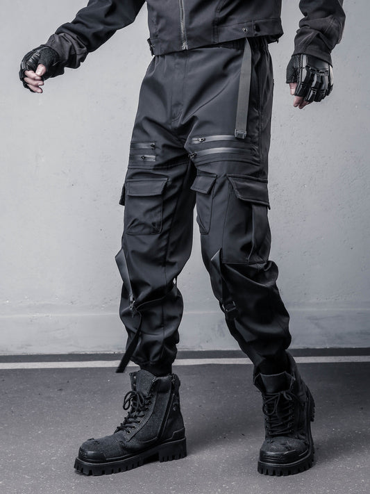 Tactical Ribbon Strap Cuffed Cargo Pants WN22568