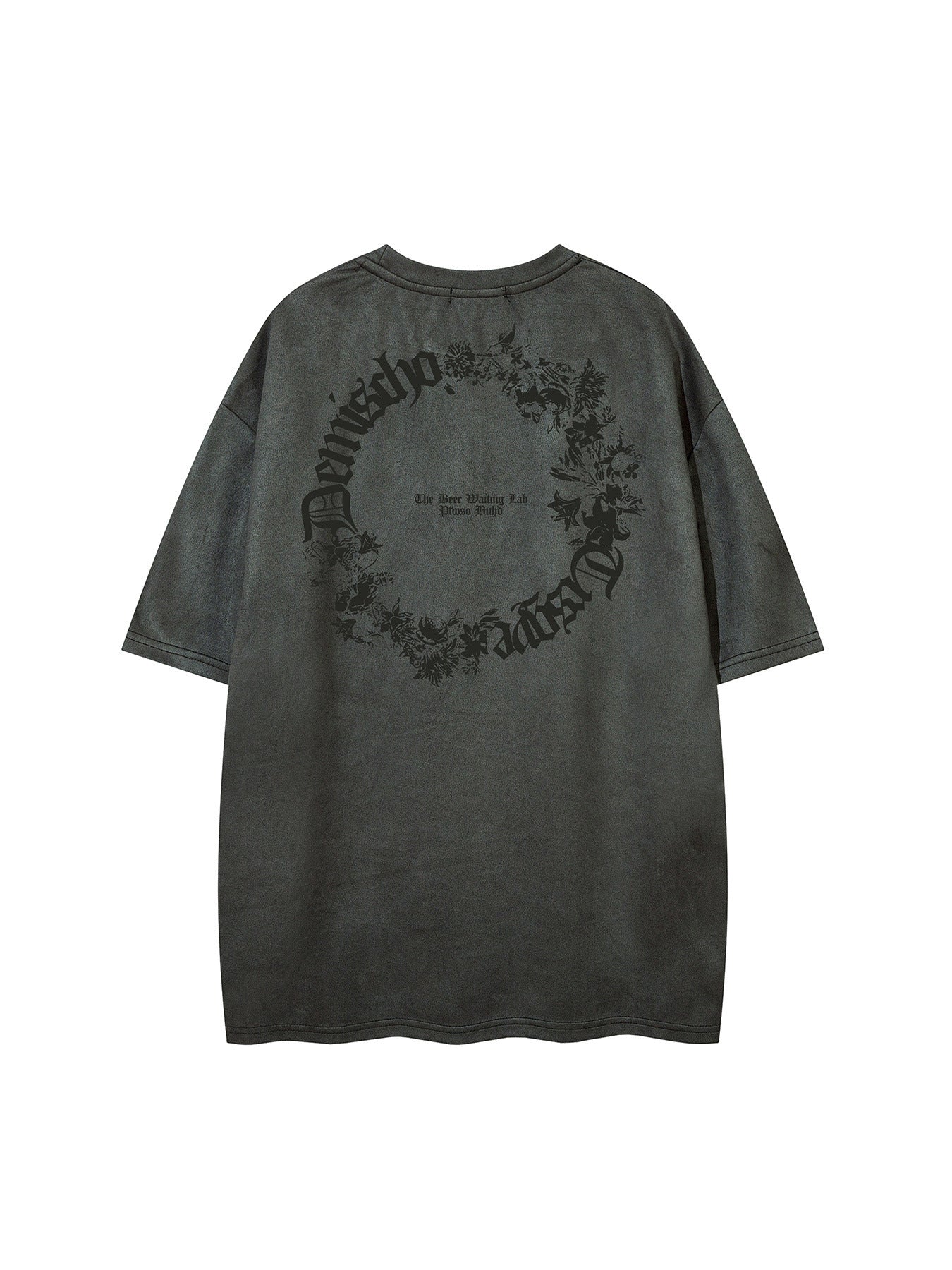 Suede Letter Print Short Sleeve T-Shirt WN25619