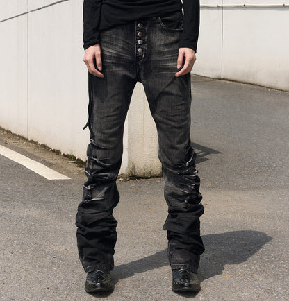 Washed Whisker Stack Denim Jeans WN27270