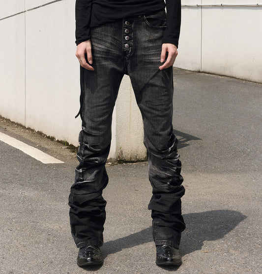Washed Whisker Stack Denim Jeans WN27270