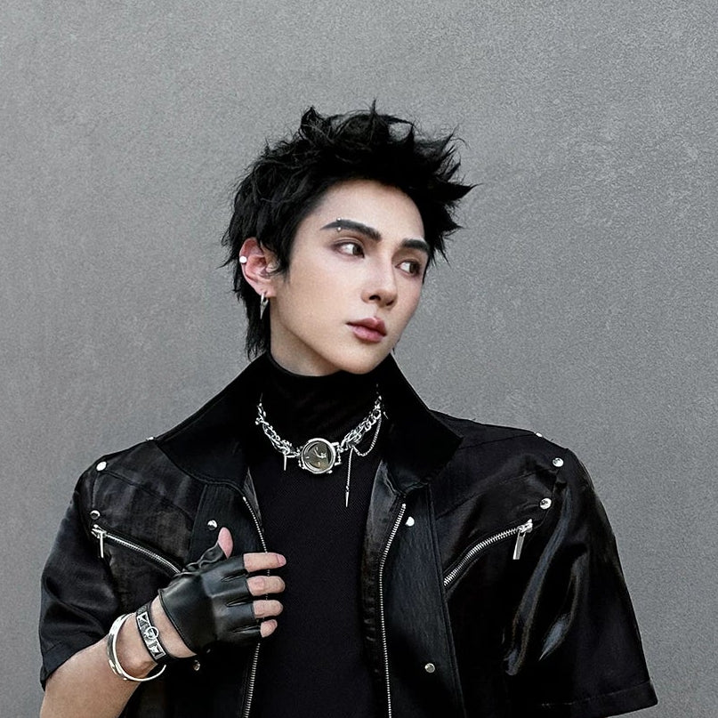 WN25104 Yang Yifan trendy brand necklace versatile personality men's necklace pendant hip-hop street fashion design watch pendant WN25104