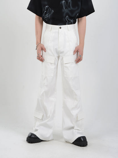 Wide-Leg Straight Cargo Trousers WN7124