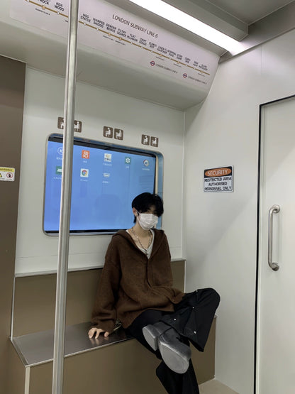 Oversize Hooded Knit Cardigan WN19928